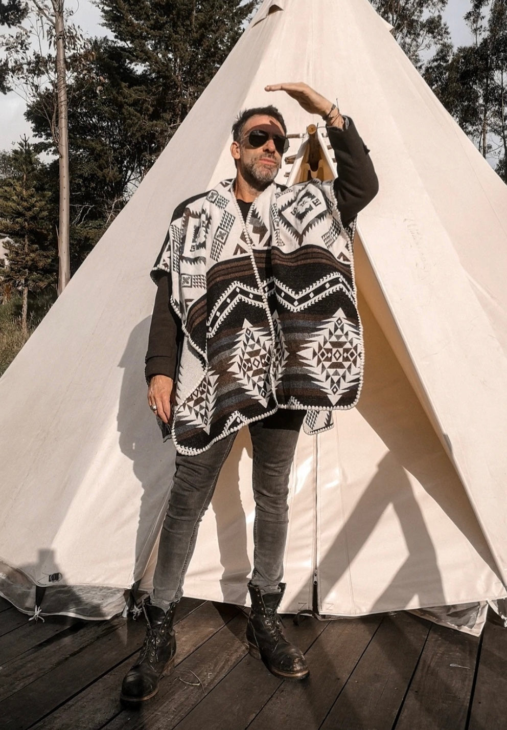 PONCHO | ARIZONA HOODED BROWN